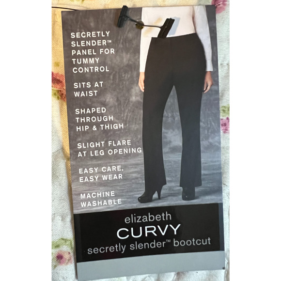 Liz Claiborne Dress Pants Womens Size 10 Career Pants Black Bootcut Pockets NWT - Picture 2 of 10